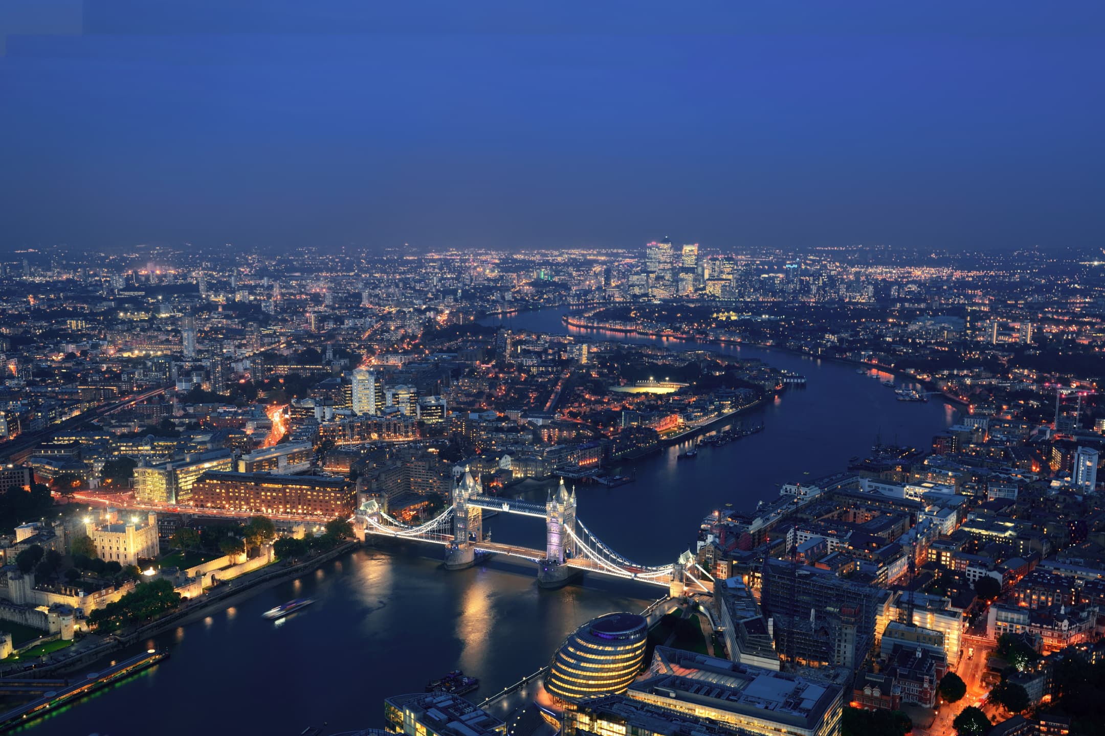 London skyline at night 